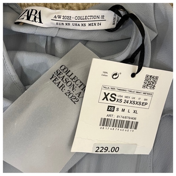 NWT! ZARA Collection STUDIO CAPE LAYERED DRESS LIMITED EDITION LIGHT BLUE - Picture 7 of 9